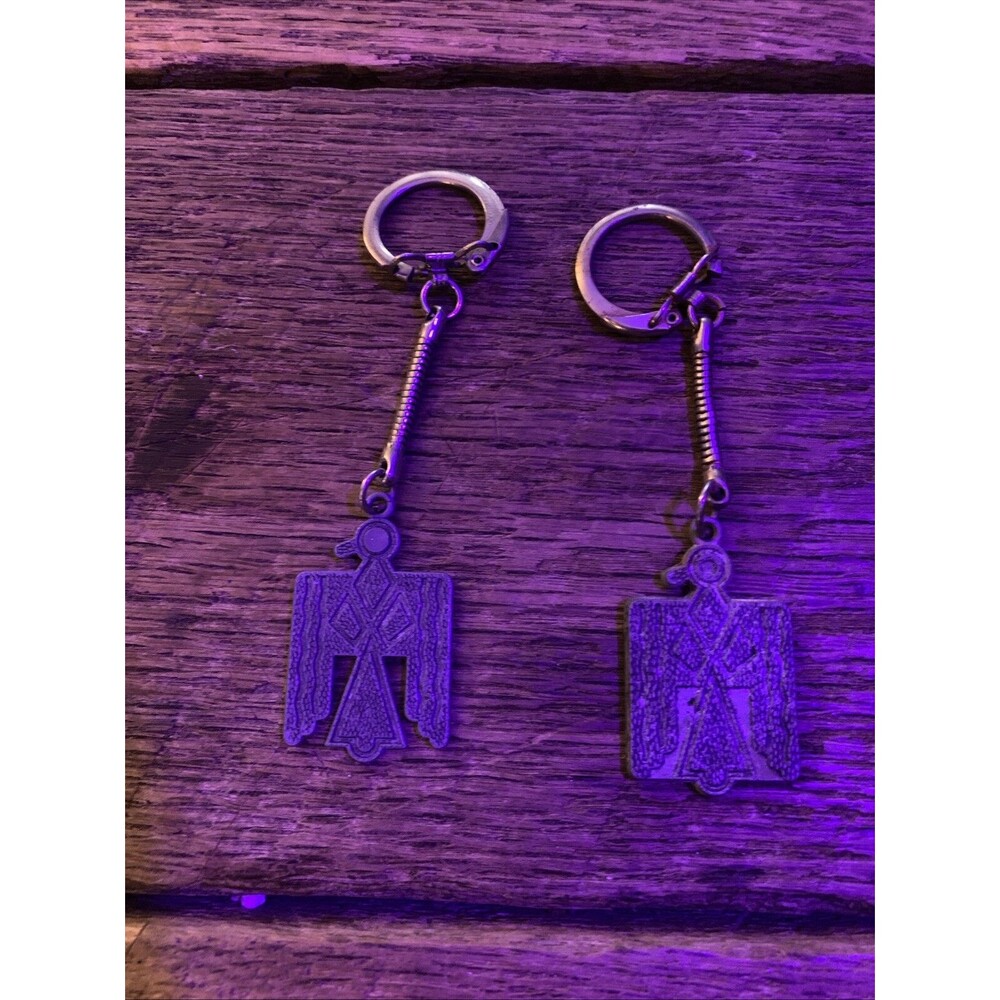 2 Pewter Native American Eagle Keychain Thanks From American Indian Children